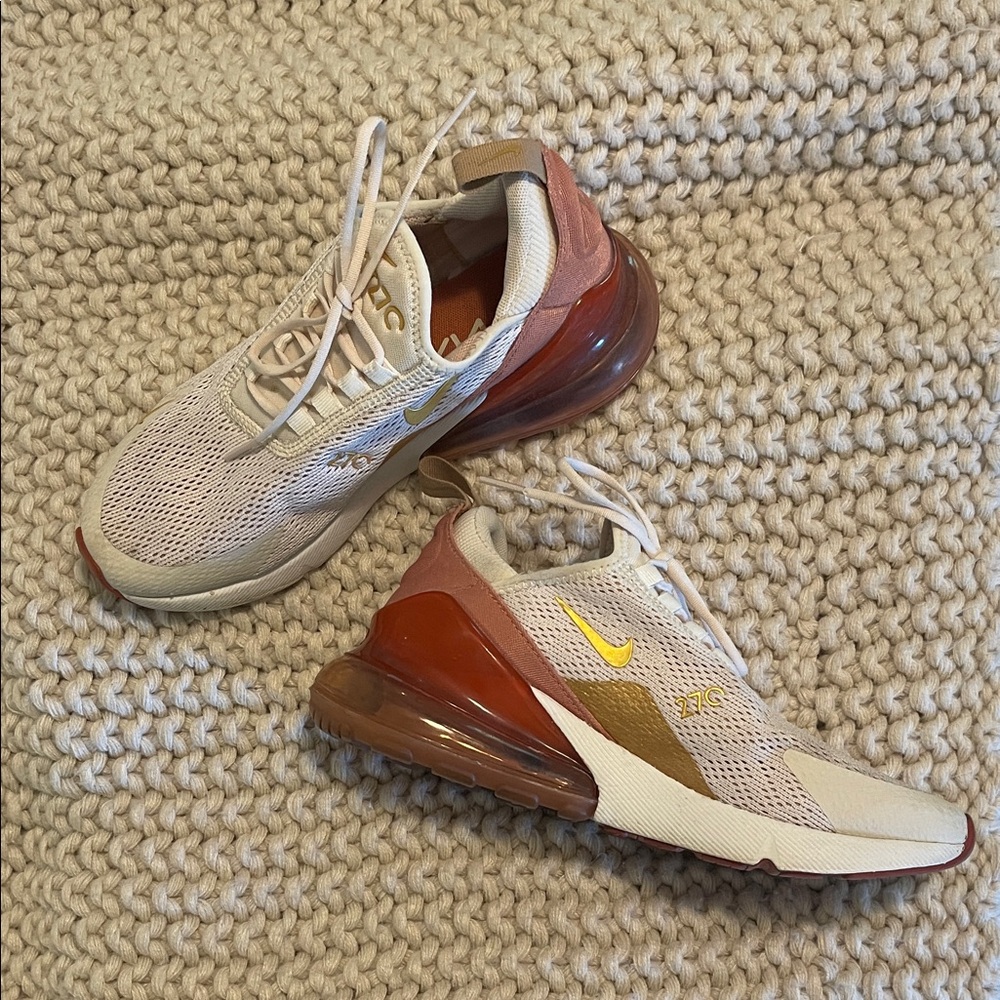 Nike Air Max 270, Ivory/Tan/Rust, Women’s, Sz 6.5.